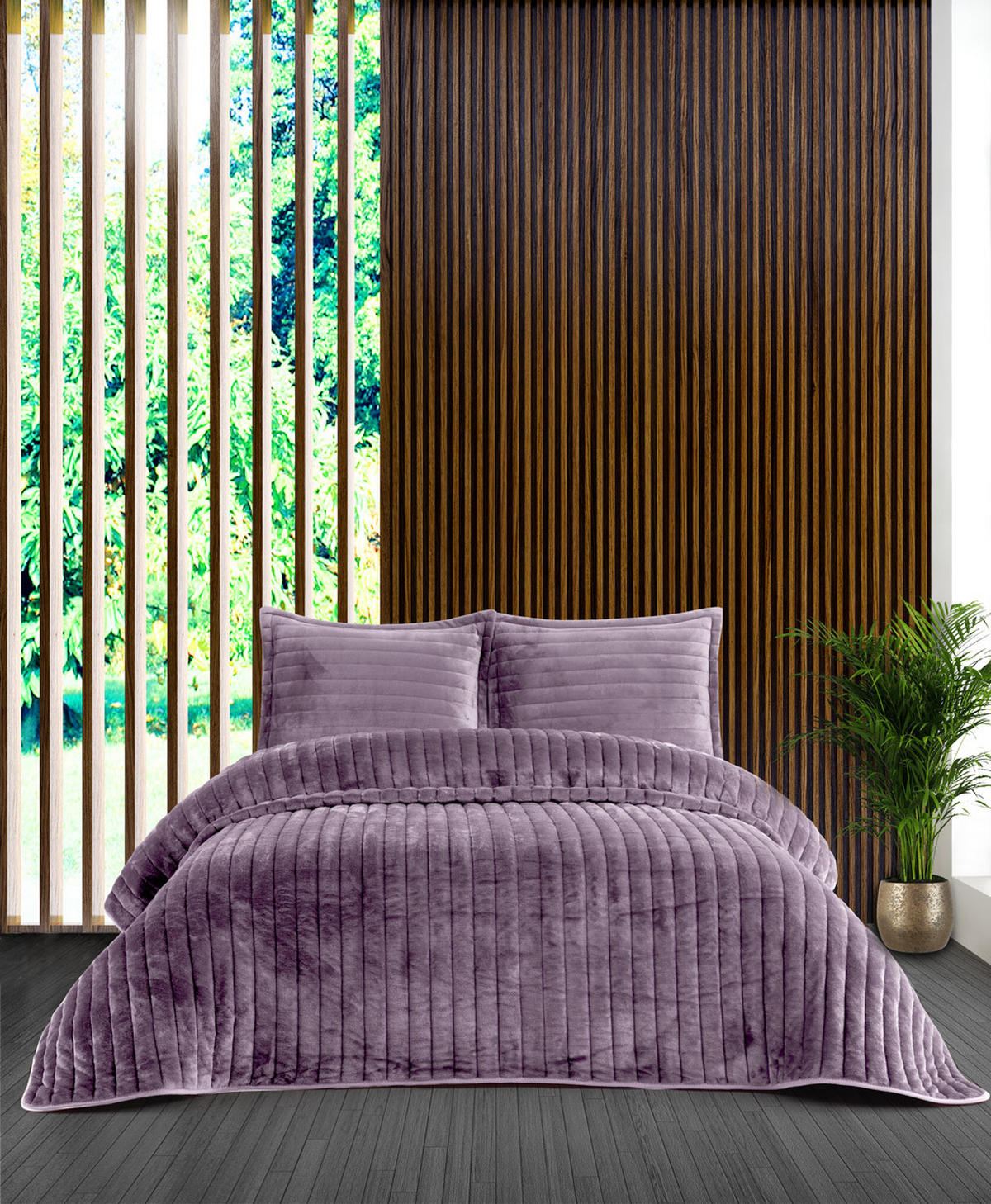 TAGESDECKE 230/260 cm Set 3-teilig mit Kissenbezügen #01 Lila - Lila, Textil (230/260cm) - ROLFNERS