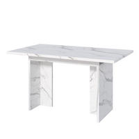 ESSTISCH aus MDF 180x80x75 cm Weißer Marmor ausziehbar für 6-8 Personen mit 30 mm starker Tischplatte - Weiß, Holzwerkstoff (180/80/75cm) - Modfu