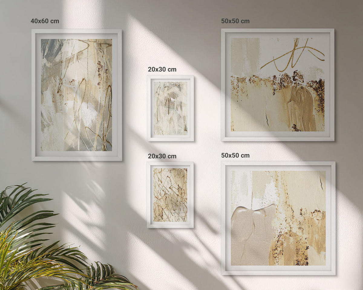 BILDER SET 5er Set - 50x50 cm & 20x30 cm & 40x60 cm Weißer Rahmen - Haus am Wasser, Toastsegelboot - Weiß, Kunststoff (40/60cm) - TULUP