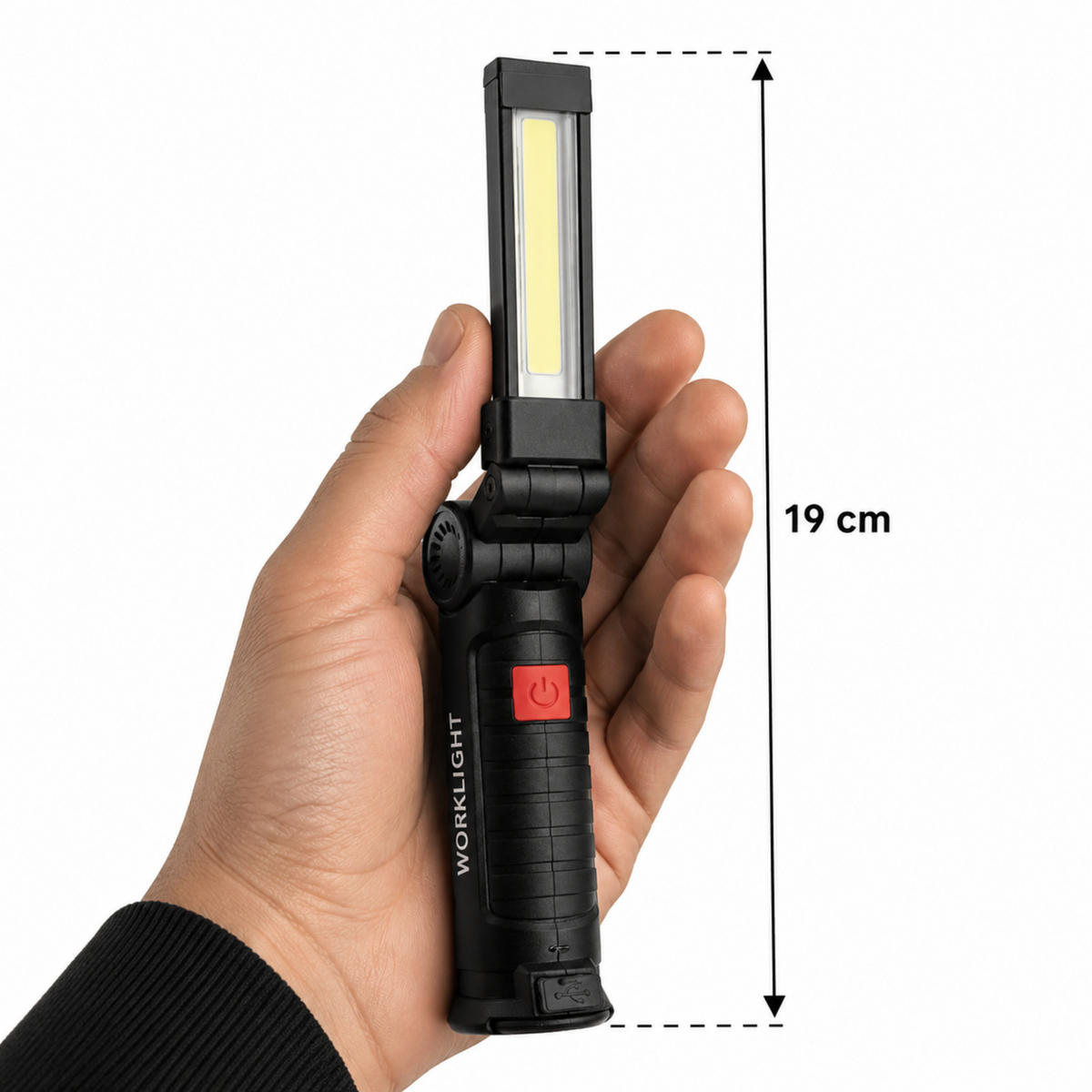 ARBEITSLAMPE, LED Werkstattlampe mit Magnetbasis und Akku - Schwarz, Kunststoff (2/19/19cm) - KRUMAD