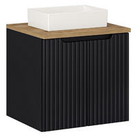 WASCHTISCHKOMBI 50 cm 3 Teile - Nova Black N BM123 in Schwarz/ Evoke Eiche - Schwarz/Eiche Artisan, Holz (50/57/40cm)