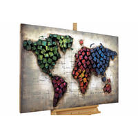 HOLZBILD Grau 100/70 cm - Multicolor, Holz (100/70cm) - KUNSTLOFT