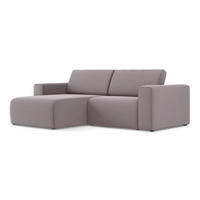 ECKSOFA Links Samt Stoff Violett - Lila/Flieder, Kunststoff/Textil (167/224cm) - Makamii