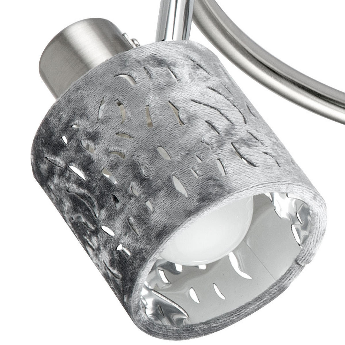 LED DECKENLEUCHTE Metall Silber gemustert - Silberfarben, Metall (25/25/15cm)