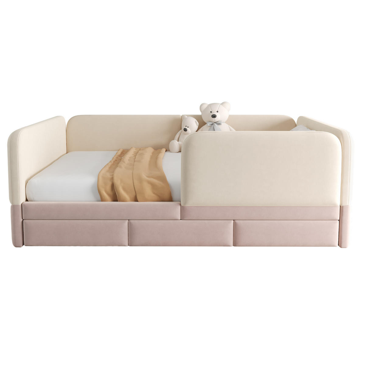 KINDERBETT 140/200 cm Rosa - Pink/Beige, Textil