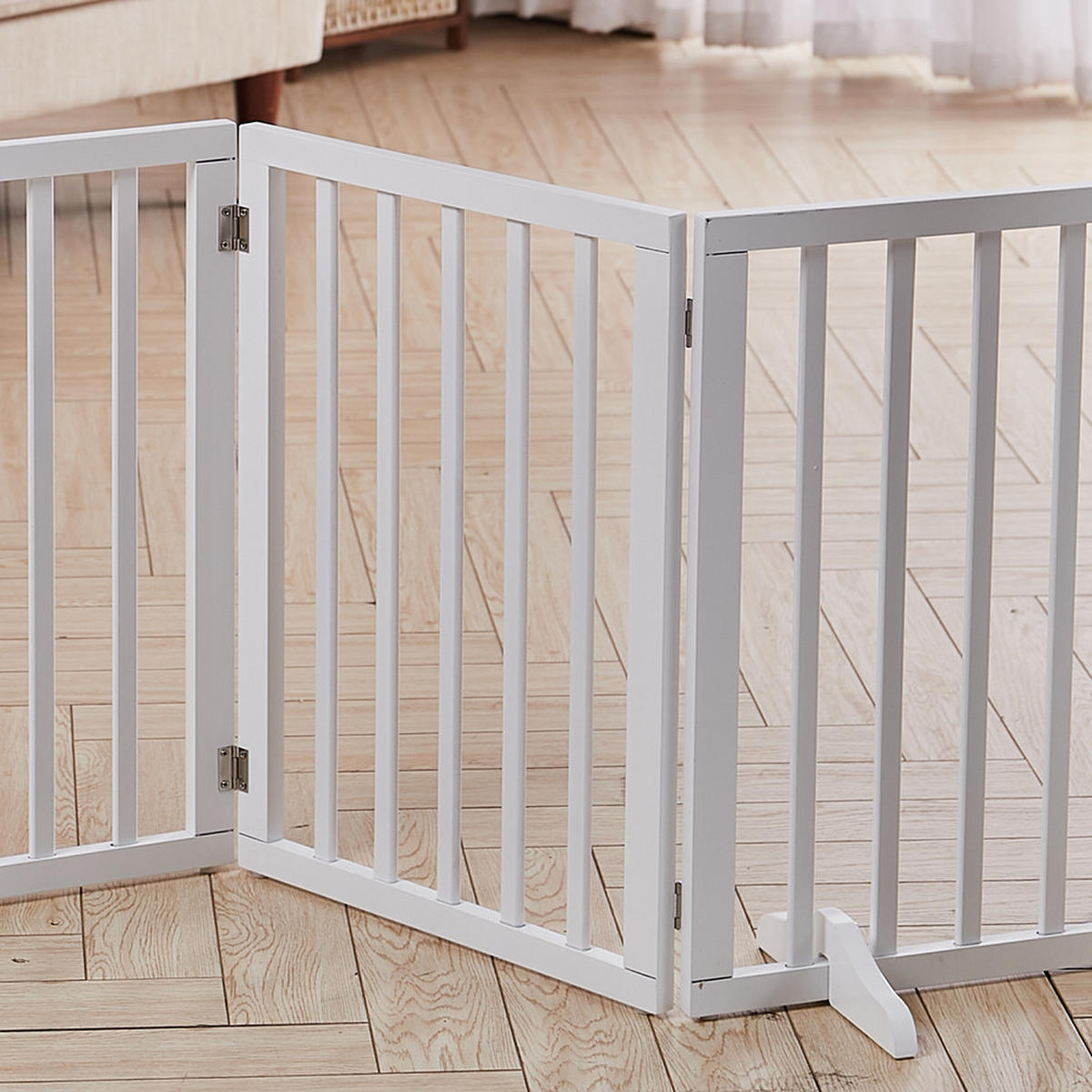 SCHUTZGITTER 3-Paneele Faltbar Freistehend MDF Weiß - Weiß, Holzwerkstoff (139/1.8cm) - Livingandhome