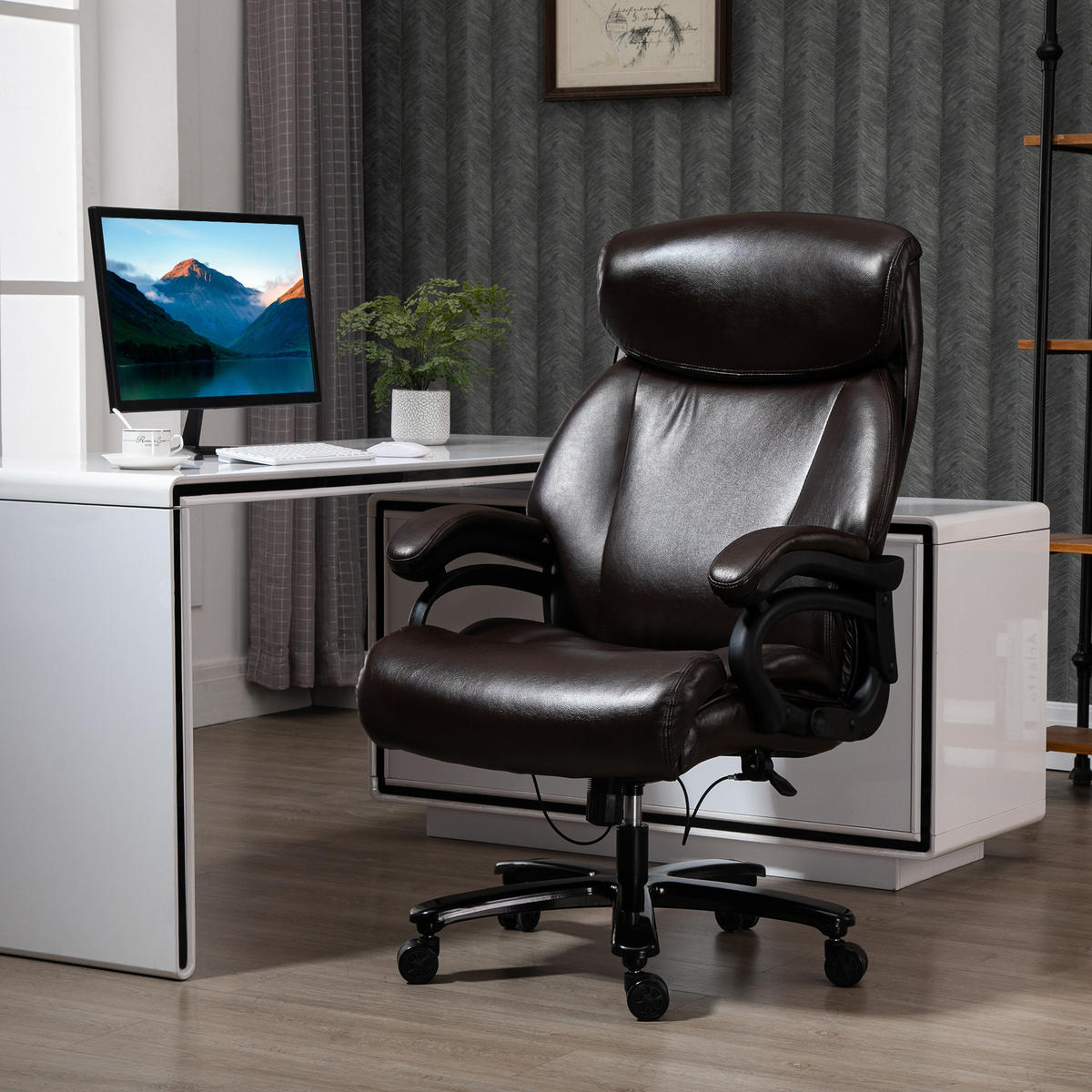 BÜROSTUHL, Kunstleder, Braun - Braun, Leder (83/122/72cm) - Vinsetto