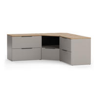 WOHNWAND Wido Greige 3 Teile - Greige/Sonoma Eiche, Holzwerkstoff (68/50/68cm) - Vicco