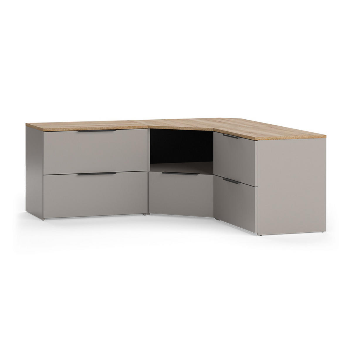 WOHNWAND Wido Greige 3 Teile - Greige/Sonoma Eiche, Holzwerkstoff (68/50/68cm) - Vicco