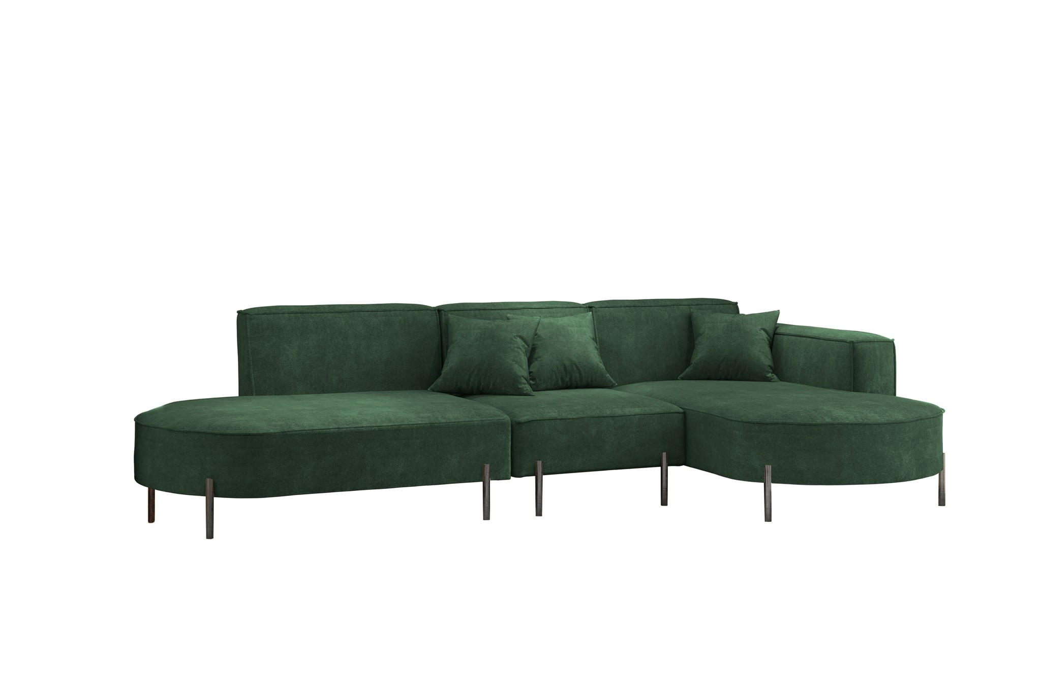 ECKSOFA Valencia - Dunkelgrün, Holzwerkstoff/Textil (321/165cm) - Fun Möbel