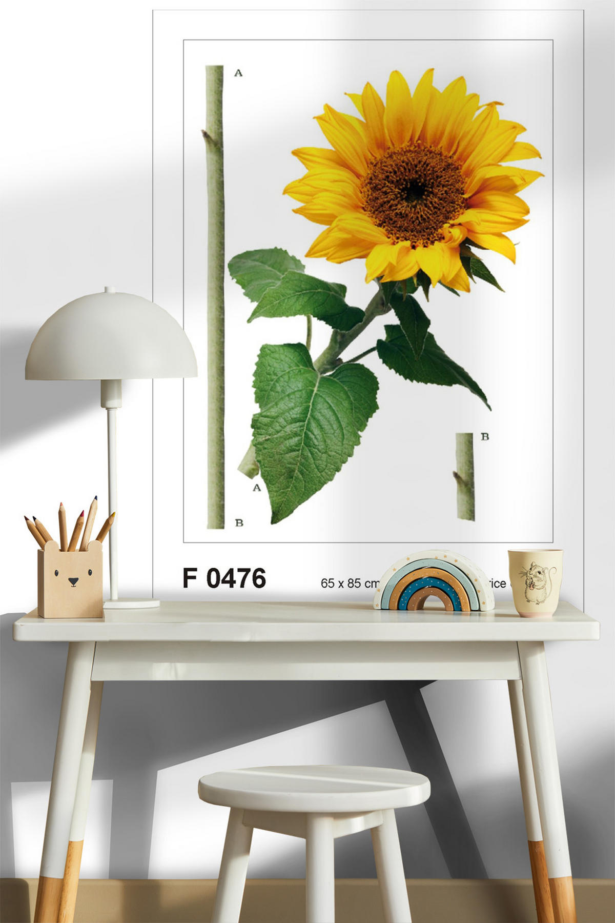 WANDTATTOO Sonnenblume 85 x 65 cm - Grün, Papier (85/65/65cm) - Sanders & Sanders