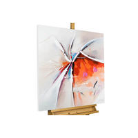 ACRYLBILD HANDGEMALT 80/80 cm - Rot/Weiß, Holz/Textil (80/80cm) - KUNSTLOFT