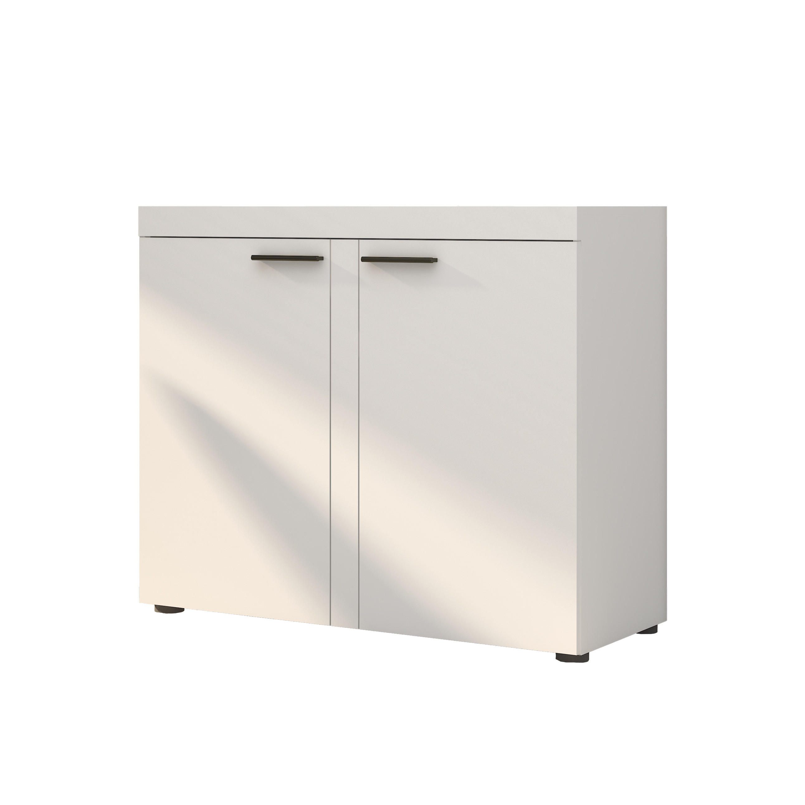 SIDEBOARD RITMO 97x40x82 cm mit 2 Türen Weiß - Weiß, Holzwerkstoff (97/82/40cm) - MASSENO