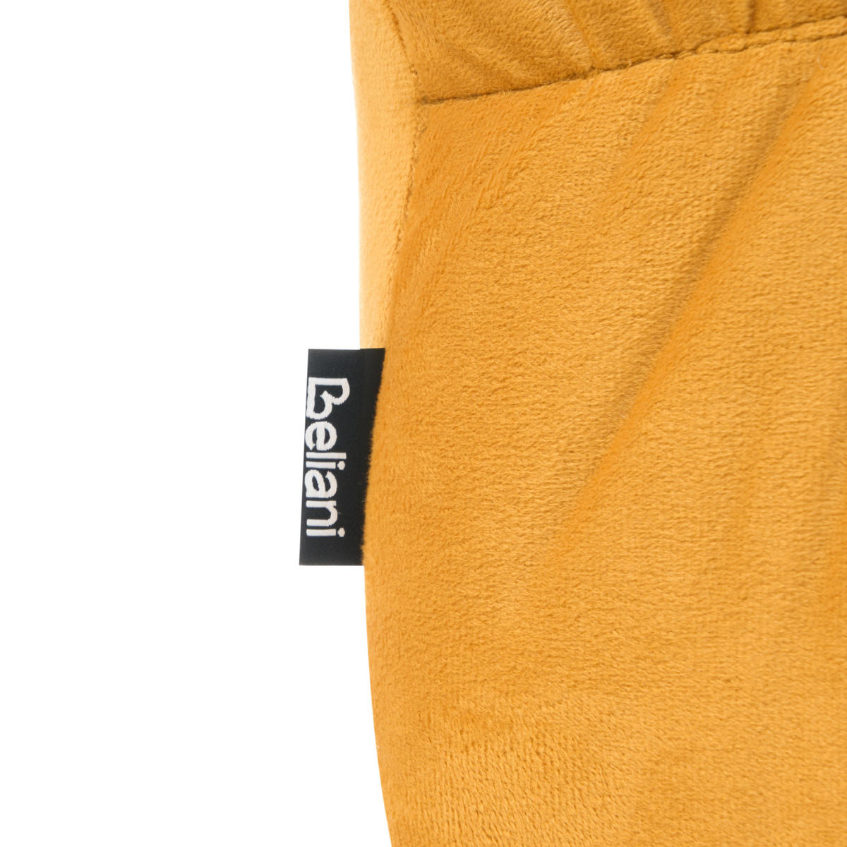 POUF Samtstoff Senfgelb Turley - Gelb, Textil (57/38/57cm) - Beliani