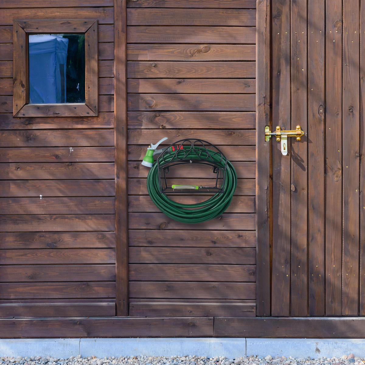 SCHLAUCHHALTER - Schwarz, Metall (32/27.5/17cm) - Relaxdays