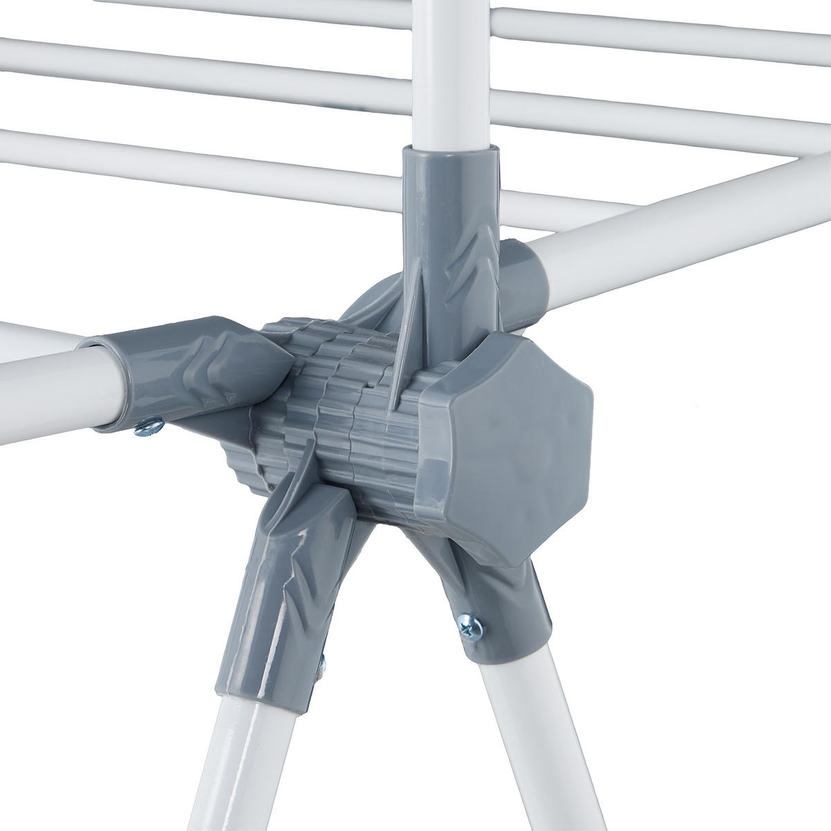 STOJAN na bielizeň s krídlami - biela, kov/plast (155/199/69cm) - Relaxdays