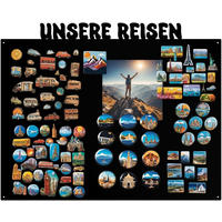 MAGNETTAFEL Unsere Reisen Schwarz 80x55 cm - Schwarz, Metall (80/55/0.7cm) - ANWICAR