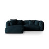 ECKSOFA modular links Martina aus Samt dunkel petrol 2 Sitzplätze - Petrol, Textil (176/283cm) - Micadoni