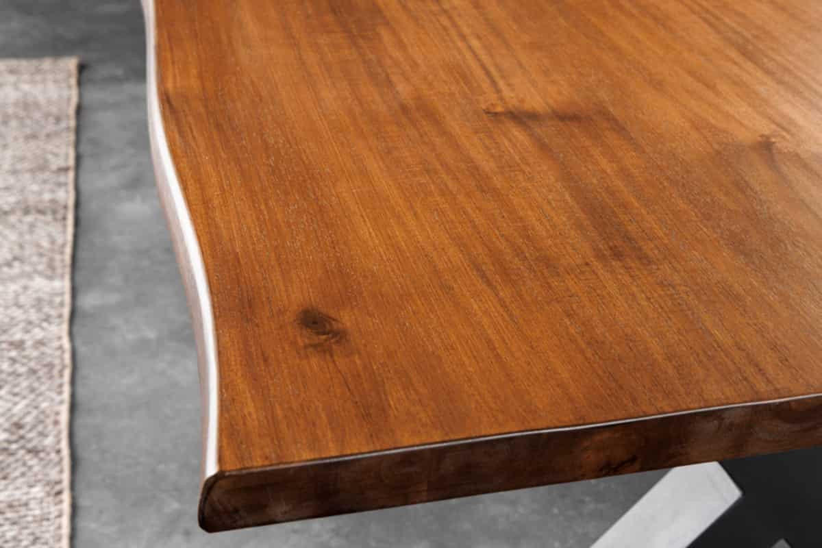 ESSTISCH GENESIS Akazie Braun 200cm - Schwarz/Braun, Holz/Metall (100/200/77cm) - riess-ambiente