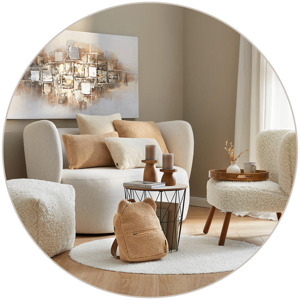 Wohnzimmer-Ideen: Beige als Hauptfarbe im Wohnzimmer