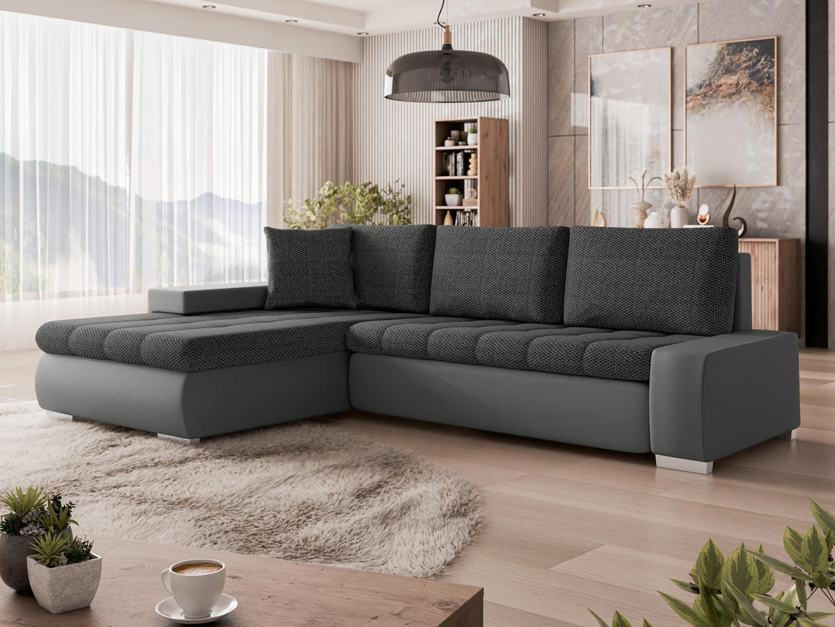 ECKSOFA Orkan Mini - Grau, Holz/Textil (265/185cm) - MIRJAN24