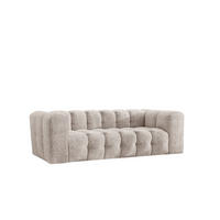 SOFA 3-Sitzer, Komfort, BALOO, Stoff Schenille & Bouclé, Ecru - Ecru, Holz (222/75/106cm) - Kaiser Möbel