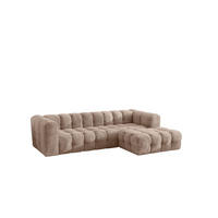 ECKSOFA L-form BALOO L, Chenille-Stoff Arena, Dunkelbeige, Rechts - Beige, Holz (280/193cm) - Kaiser Möbel