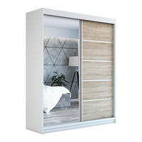 SCHWEBETÜRENSCHRANK 180 CM BERLIN Farbe: Weiß , sonoma - Weiß/Braun, Holzwerkstoff (180/215/59.5cm) - A&J MöbelLand