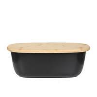 BROTKASTEN Nores schwarz 37/22/14 cm - Schwarz, Metall (22/14/37cm) - Homla