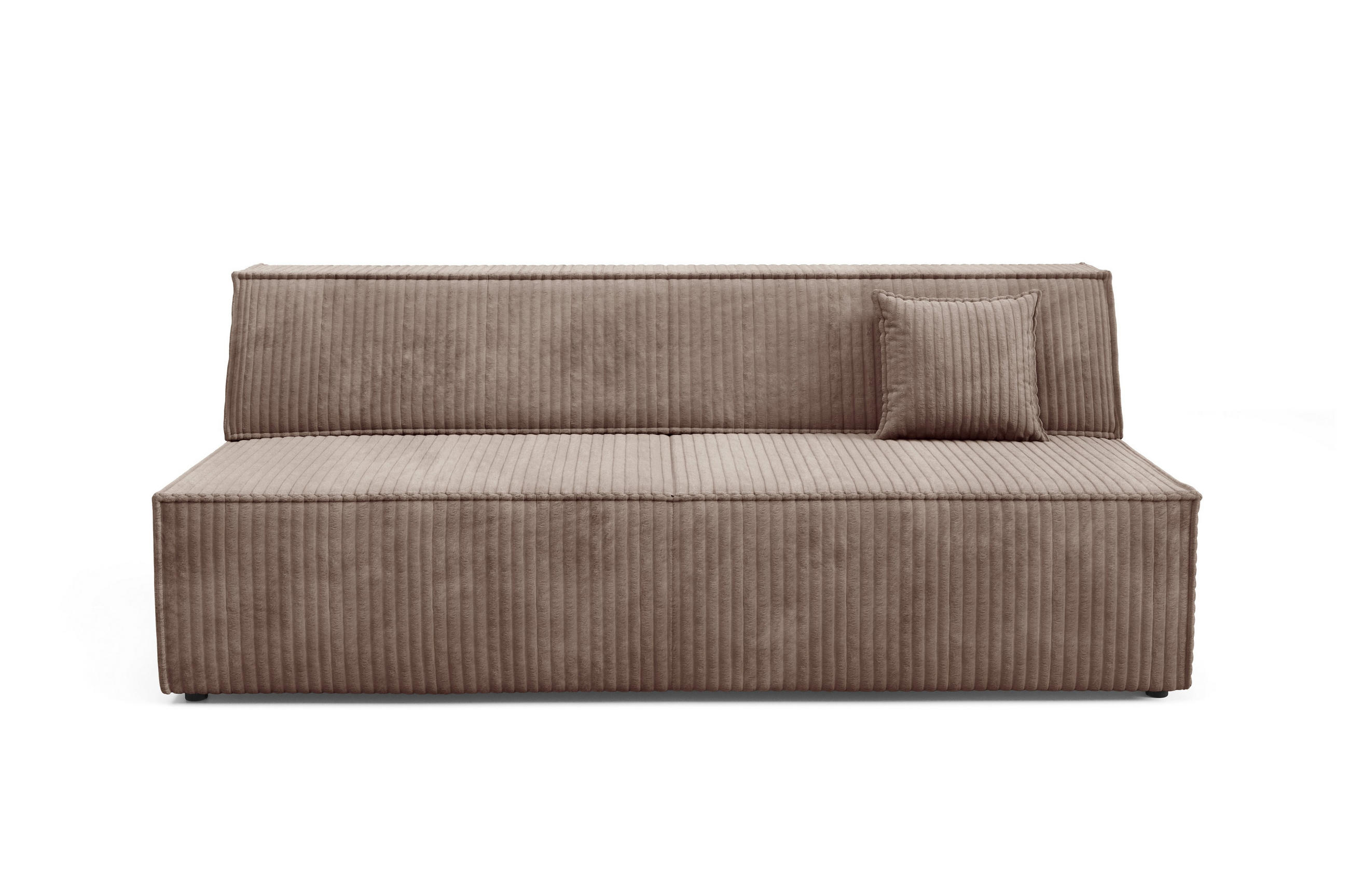 BETTSOFA TESSO Braun Kordstoff mit Schlaffunktion - Braun, Holz (202/74/94cm) - MASSENO