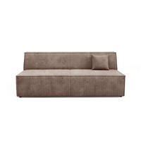 BETTSOFA TESSO Braun Kordstoff mit Schlaffunktion - Braun, Holz (202/74/94cm) - MASSENO