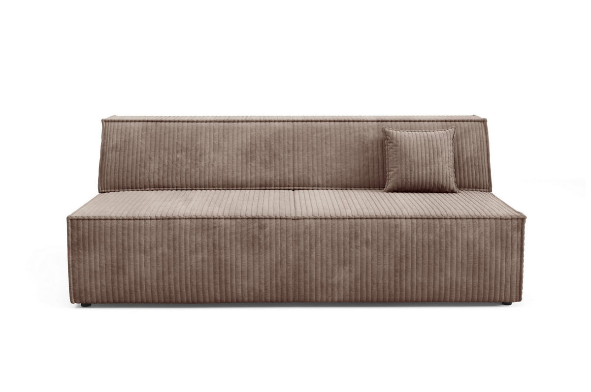 BETTSOFA TESSO Braun Kordstoff mit Schlaffunktion - Braun, Holz (202/74/94cm) - MASSENO