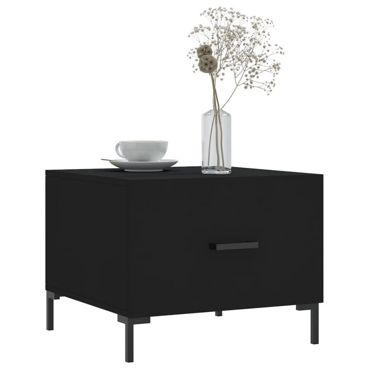 COUCHTISCHE 2 Stk. Schwarz 50x50x40 cm Holzwerkstoff - Schwarz, Holzwerkstoff (50/50/40cm) - furnicato