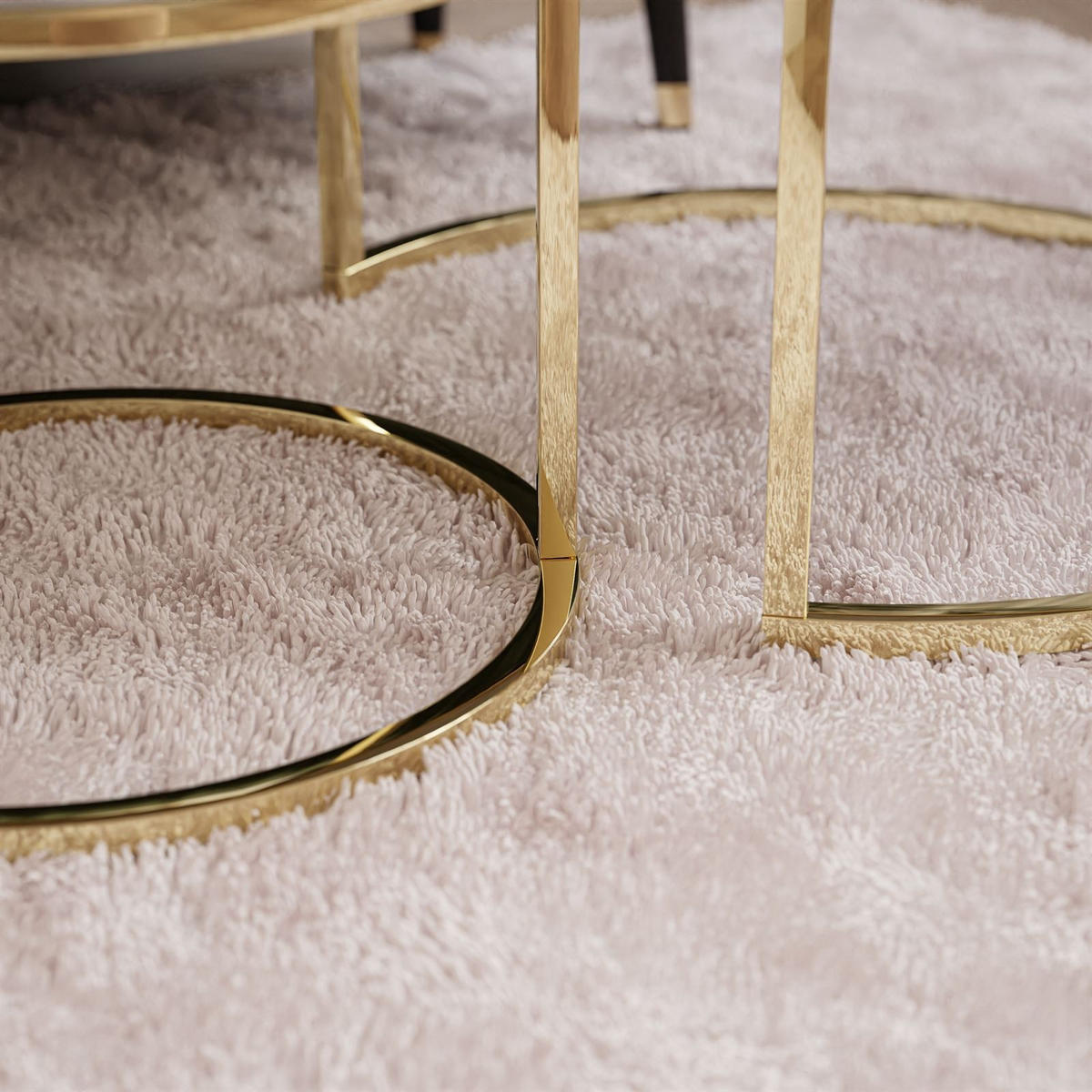 COUCHTISCH CIRI 2-in-1 LEVANTO CHROME gold - Goldfarben, Glas (70/70/48cm) - Lookway