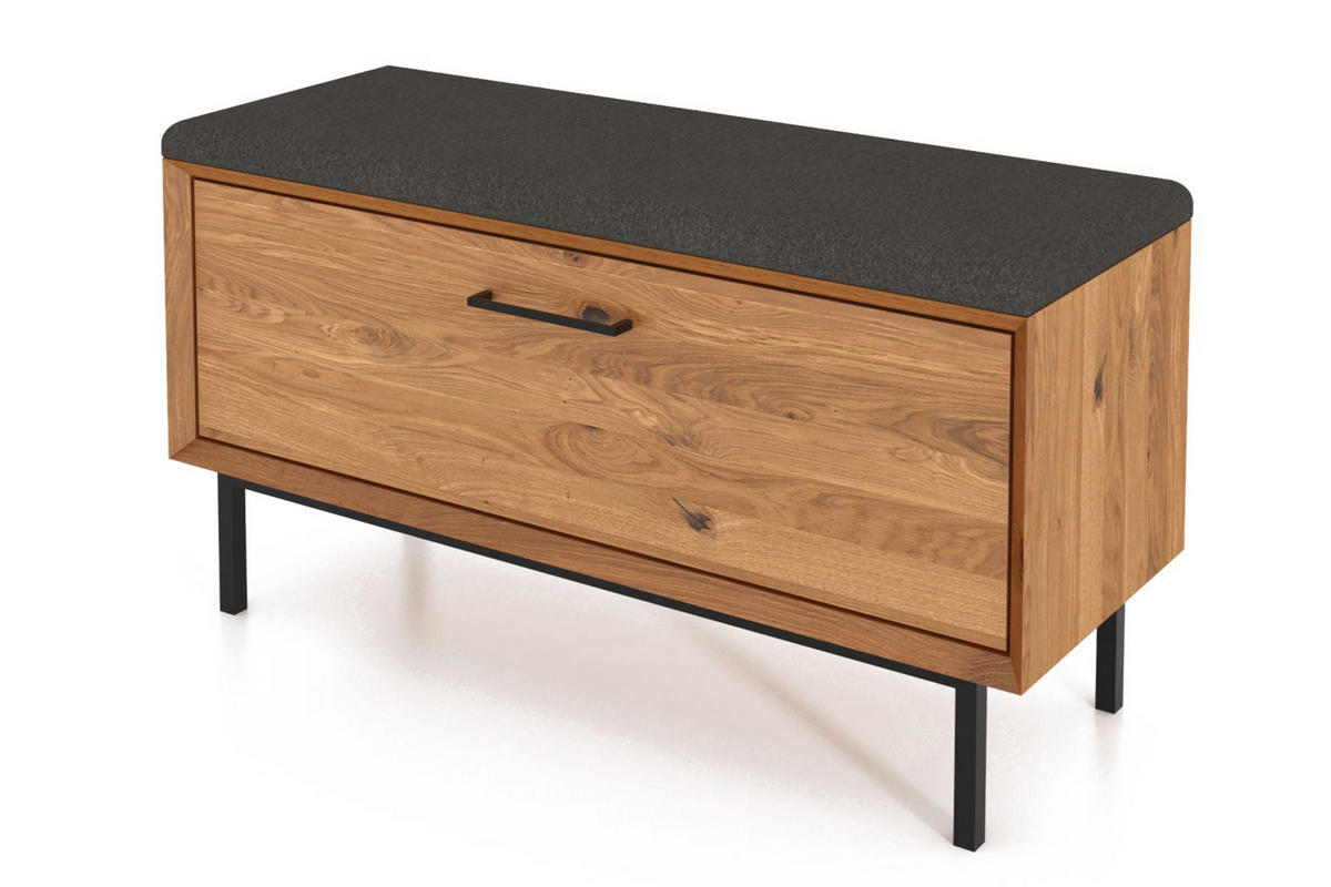 HALLENBANK LEON Wildeiche - Wildeiche, Holz (97/52/36cm) - byoak