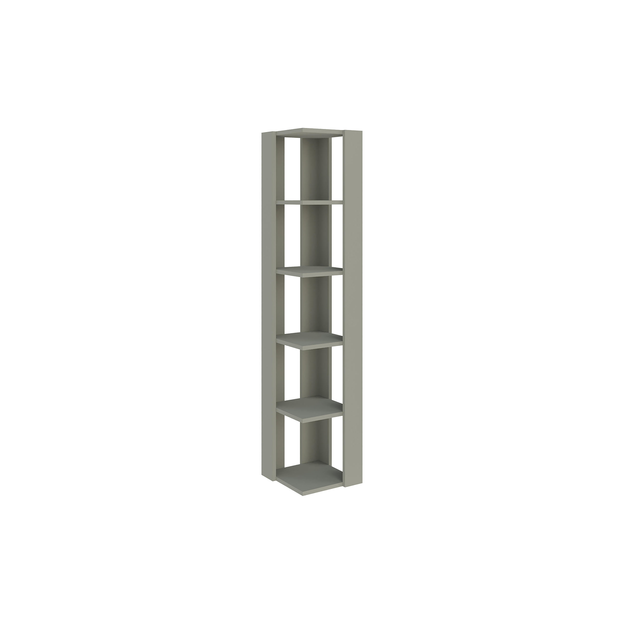 ECK BÜCHERREGAL Nati Aschgrün 34/34/161 cm - Grün, Holzwerkstoff (34/160.8/34cm) - Decortie