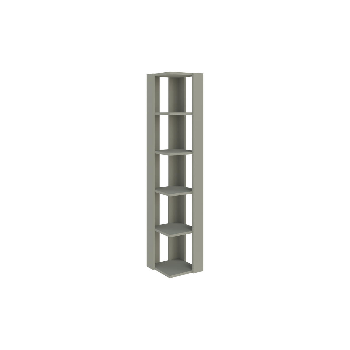 ECK BÜCHERREGAL Nati Aschgrün 34/34/161 cm - Grün, Holzwerkstoff (34/160.8/34cm) - Decortie