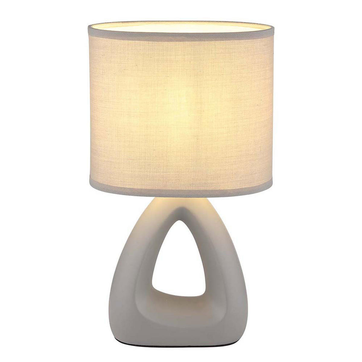 TISCHLEUCHTE Keramik Grau TRIANGLE 2er Set - Grau, Textil (17/10/30cm) - Globo Lighting