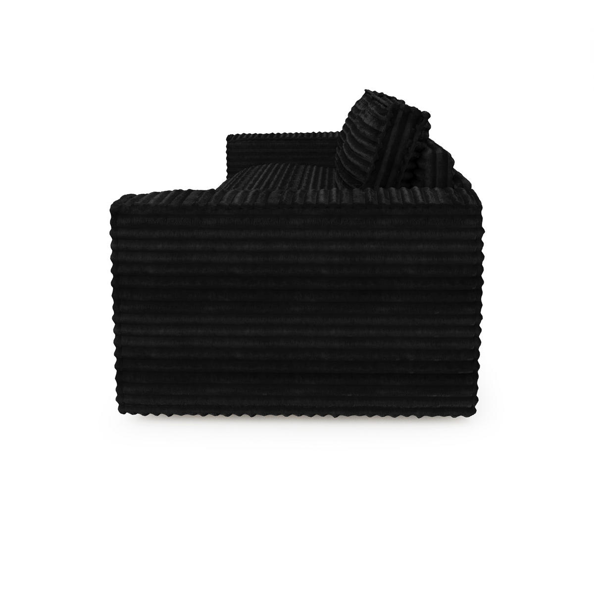 SCHLAFSOFA GERADE Gerippter Samt Dunkles Anthrazit 216cm - Anthrazit, Textil (216/90/100cm) - Sia Home