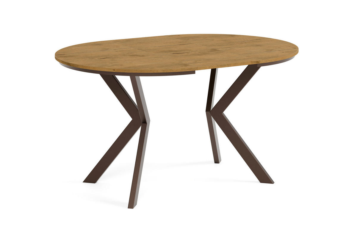 ESSTISCH EVO mit Felge - Alteiche/Braun, Holzwerkstoff/Metall (90/90/76cm) - Meblini