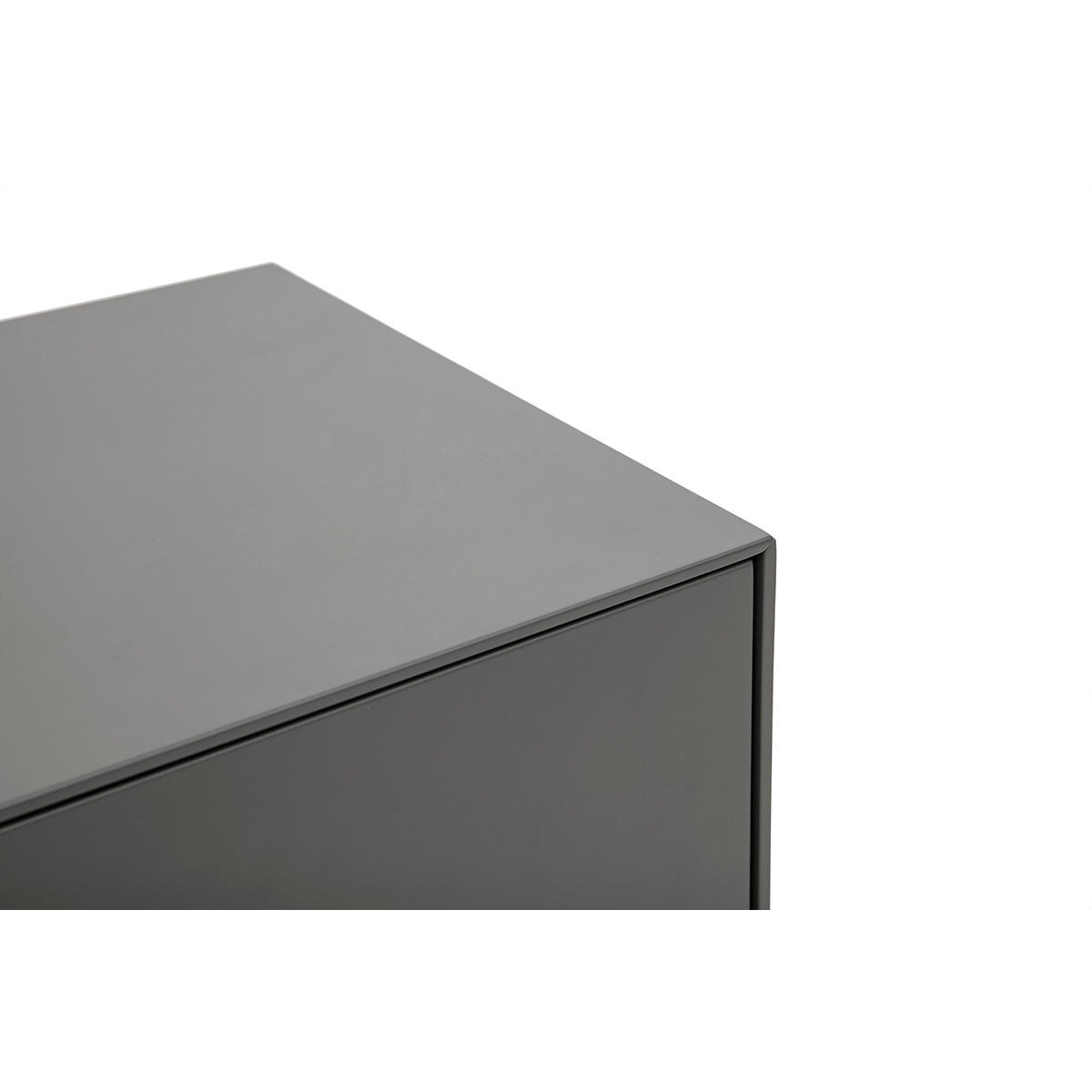 TV-MÖBEL in glänzendem Grau mit Aufbewahrung L180 cm GRAY - Grau, Kunststoff (42/43.7/180cm) - Miliboo