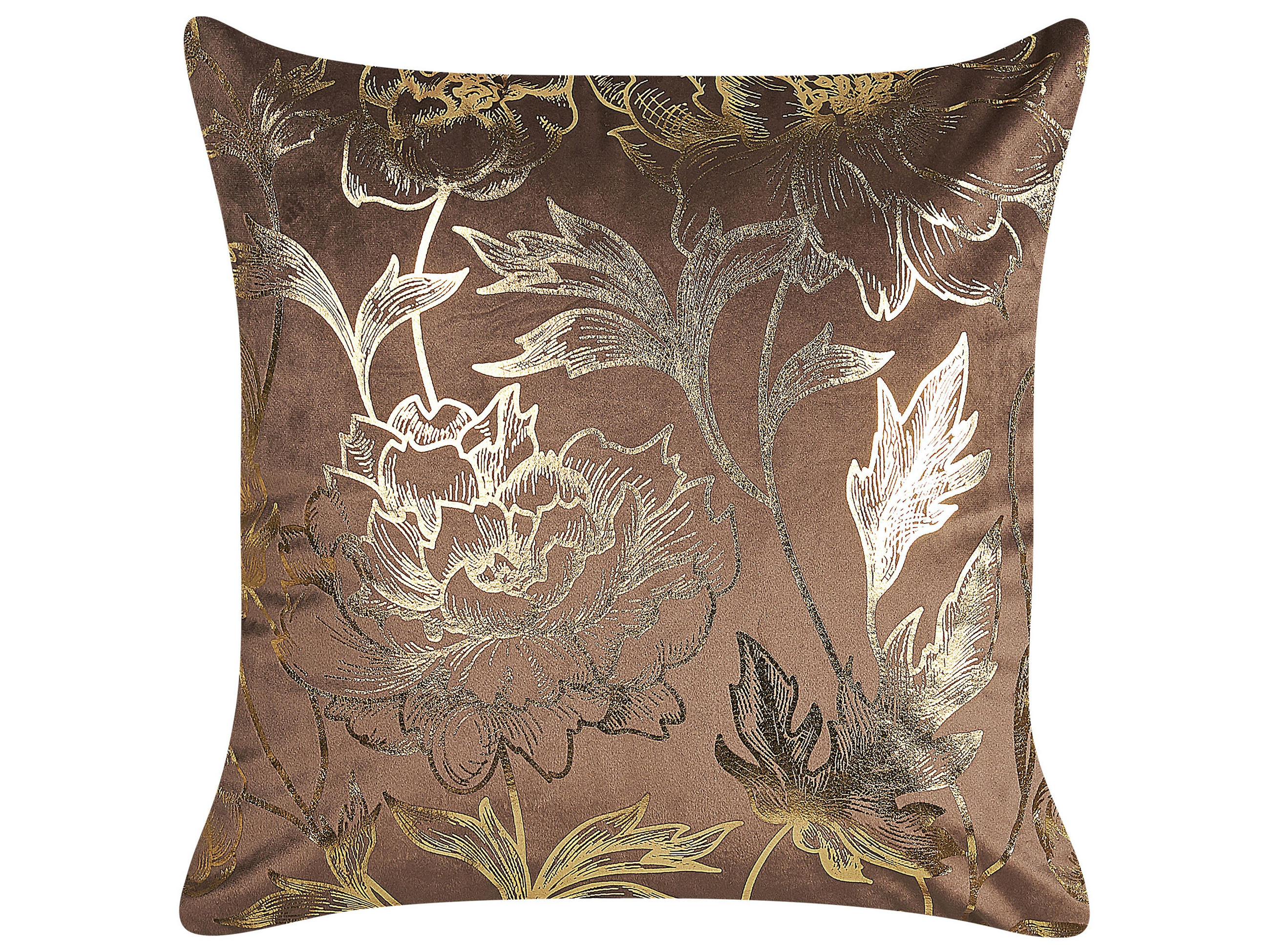 DEKOKISSEN 2er-Set Braun 45/45 cm Daffodil - Braun, Textil (45/45cm) - Beliani