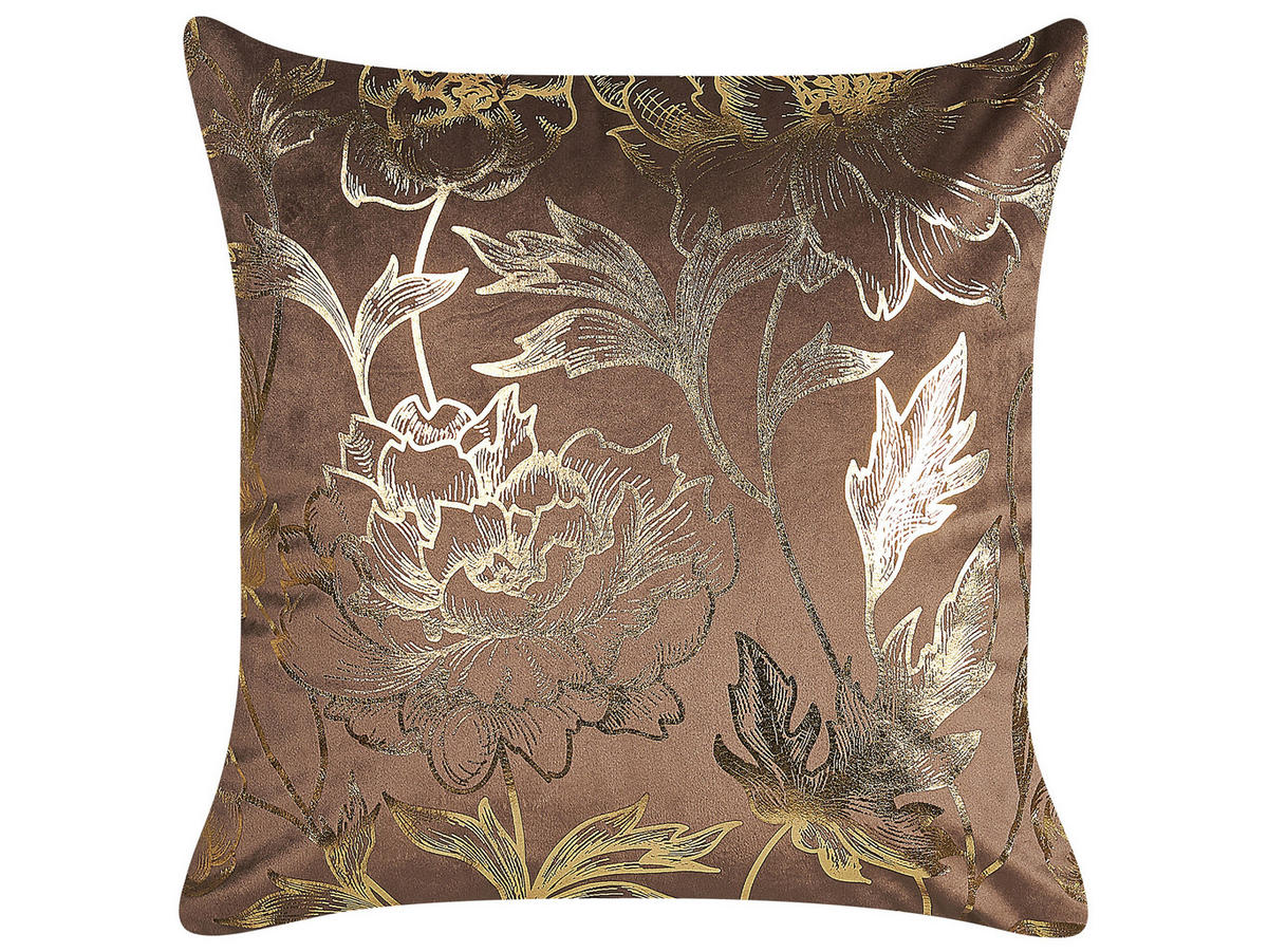 DEKOKISSEN 2er-Set Braun 45/45 cm Daffodil - Braun, Textil (45/45cm) - Beliani
