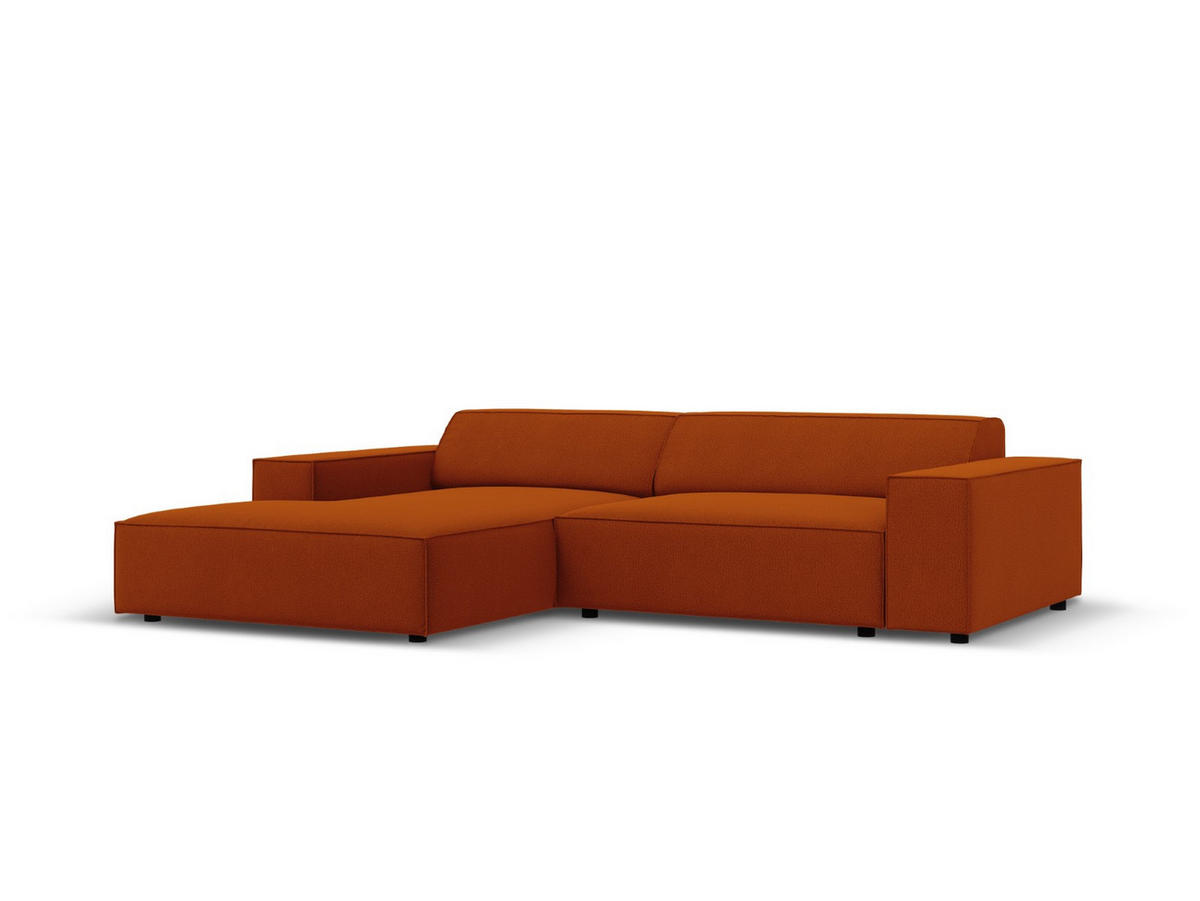 MODULARES-ECKSOFA links Jodie aus strukturiertem Stoff terrakotta 3 Sitzplätze - Terracotta, Textil (166/224cm) - Micadoni