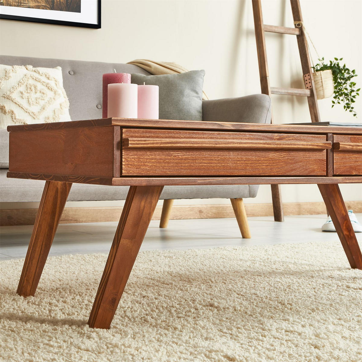 COUCHTISCH JONA Kastanie - Kastanienfarben, Holz (50/110/42cm) - IDIMEX