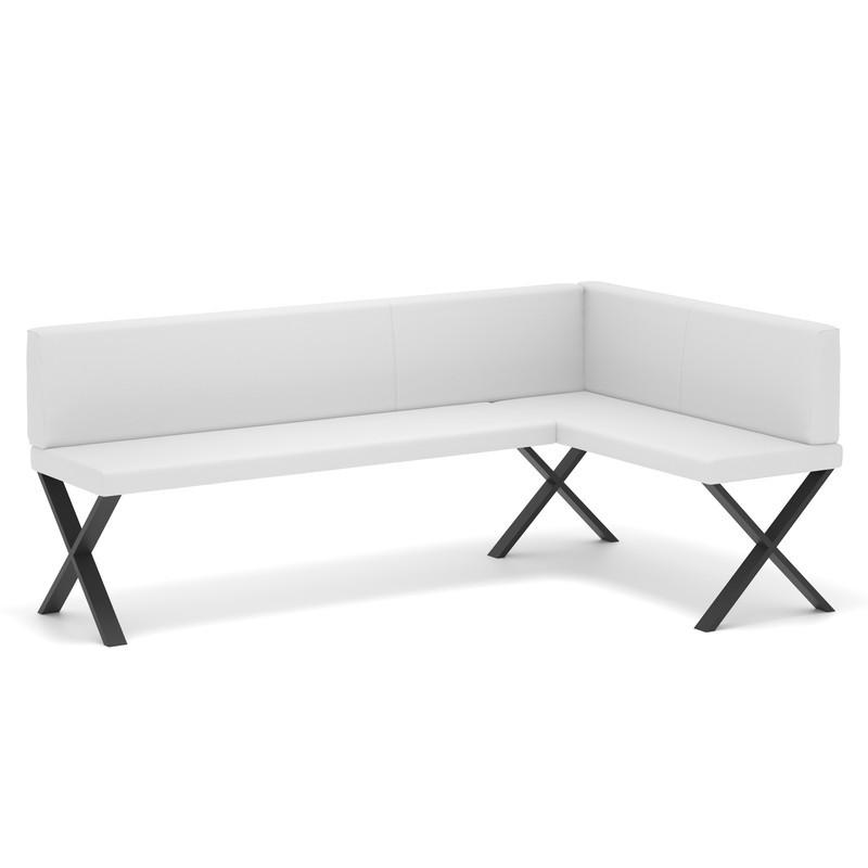 ECKBANK rechts VERO X Kunstleder glatt, 128/168 cm Weiß - Weiß, Kunststoff/Textil (128/168cm) - Idohome