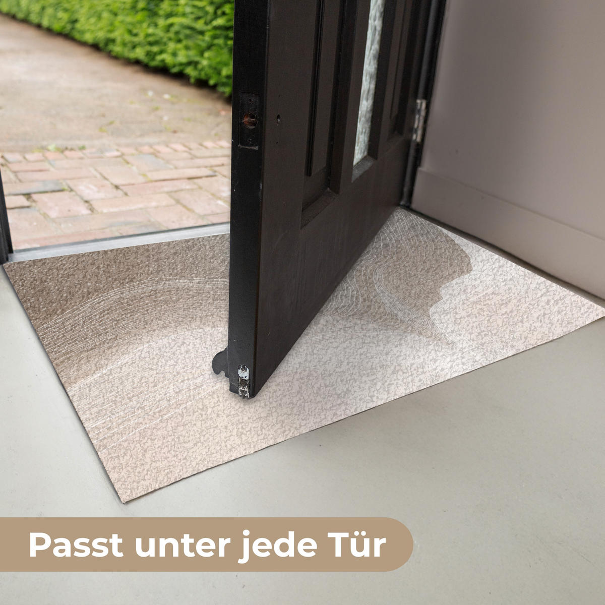 FUSSMATTE Wellenlinien - Luftströme - Harmonisch 60x40 cm - Beige, Kunststoff (60/0.4cm) - MuchoWow