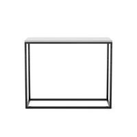 KONSOLENTISCH Well 100 Weiß, Schwarze Beine - Schwarz/Weiß, Holzwerkstoff/Metall (25/100/80cm) - Bettso
