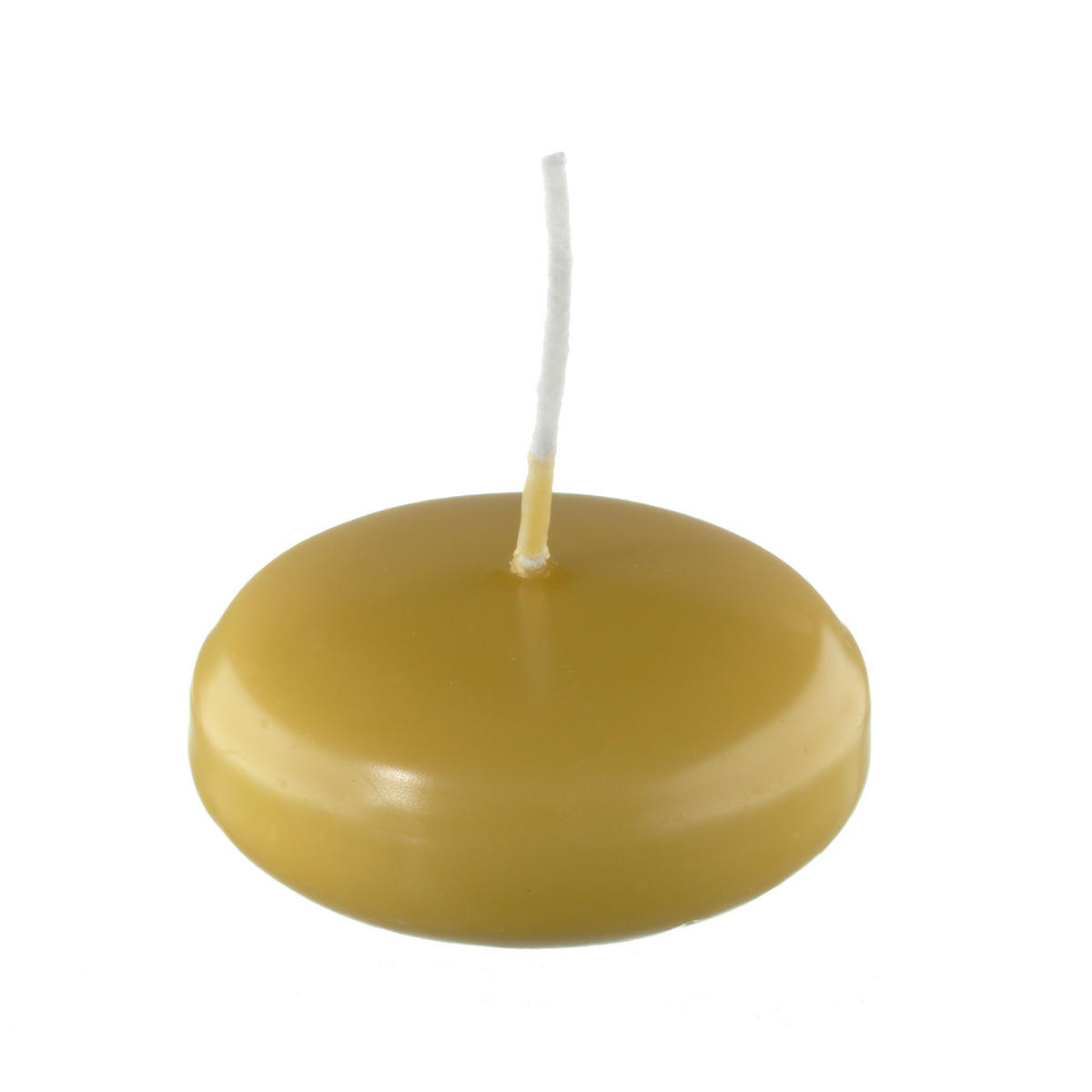 SCHWIMMKERZEN Mostarda Senf 24 x Ø 60 mm, 20 Stück - Gelb, Paraffin (6/2.4/2.4cm) - Kopschitz Kerzen
