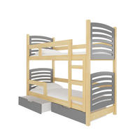 HOCHBETT Osuna Kiefer Natur / grau 81 / 188 / 169cm - Grau/Kieferfarben, Holz/Holzwerkstoff (80/190cm) - Feldmann-Wohnen
